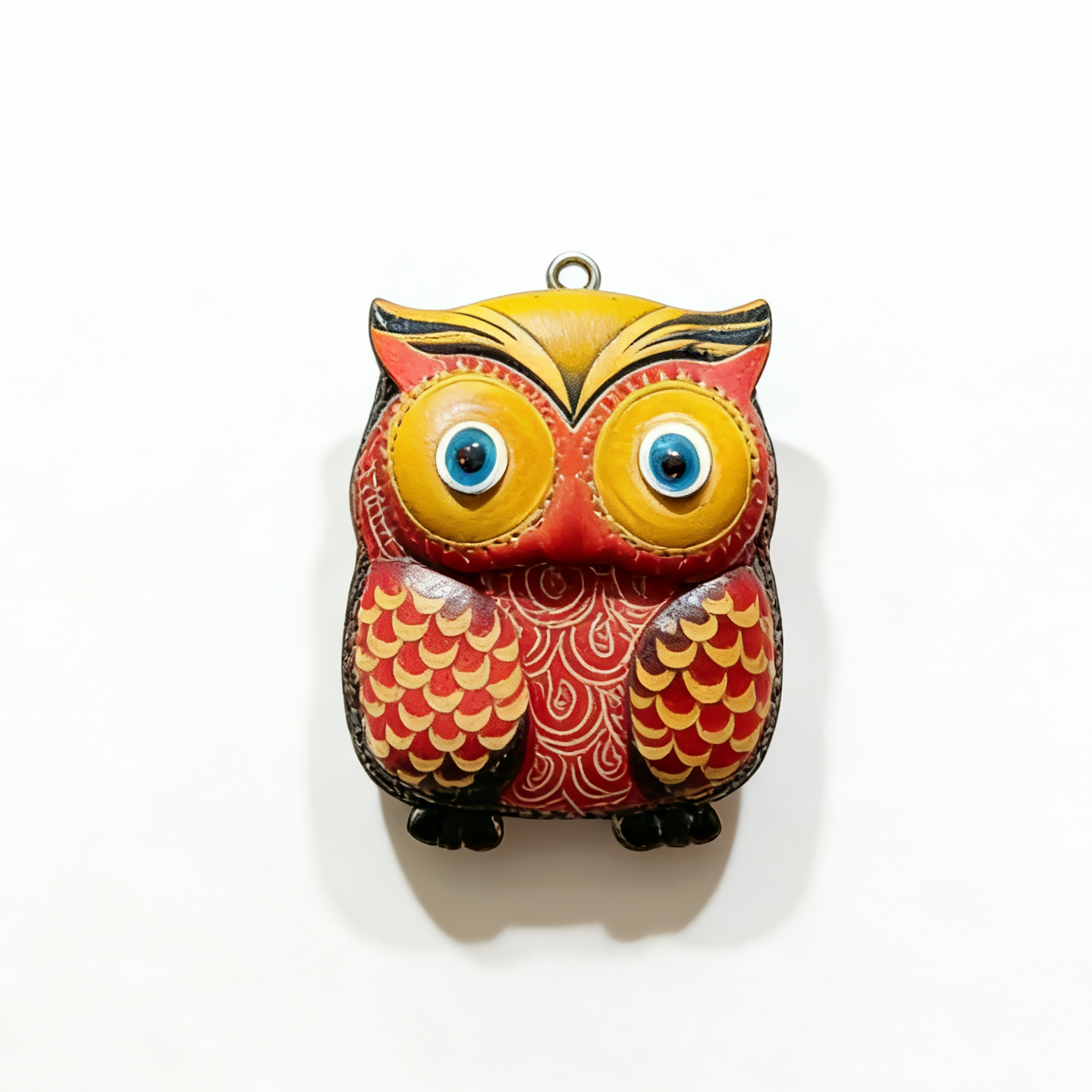 Handmade Leather Owl Charm