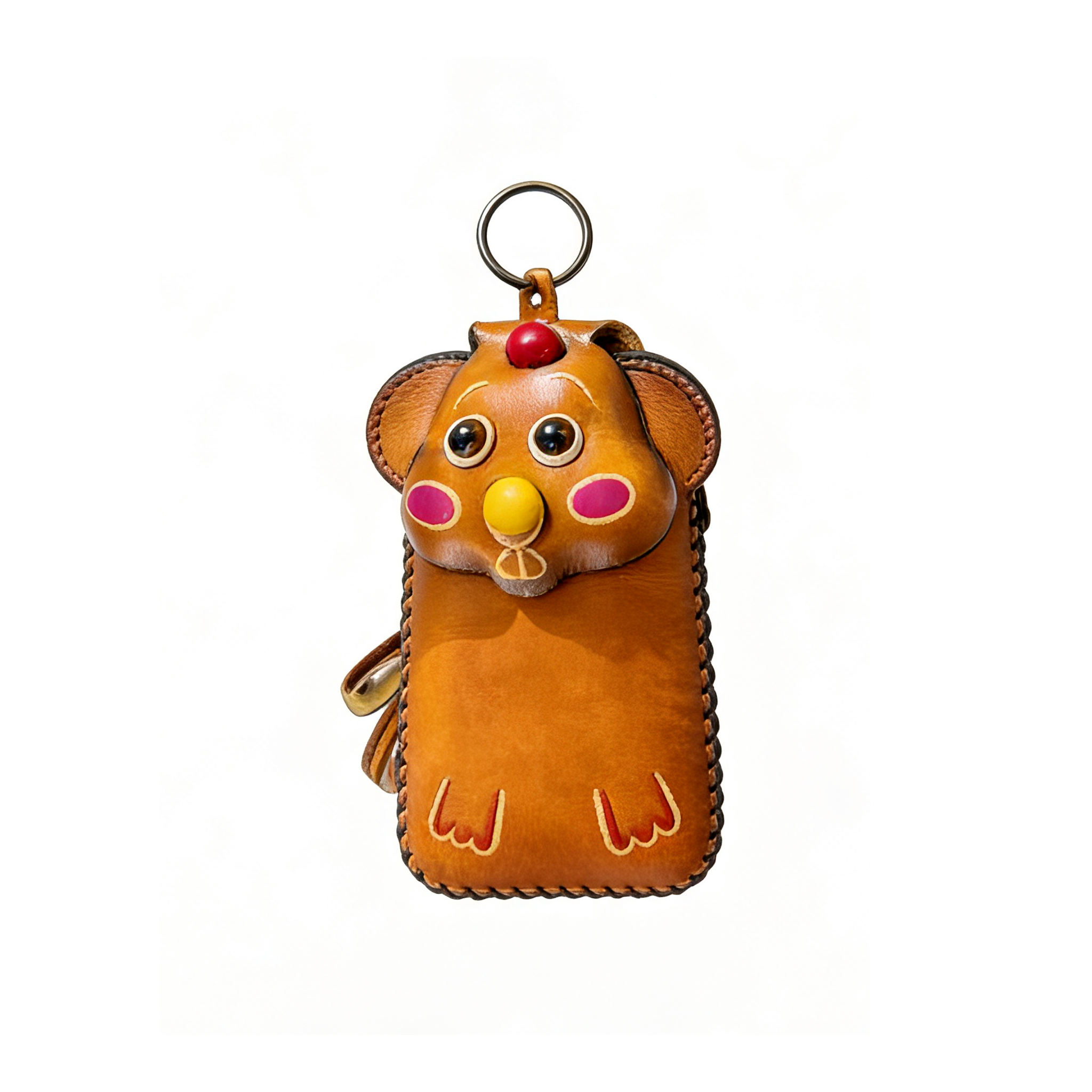 Handmade Leather Mouse Charm