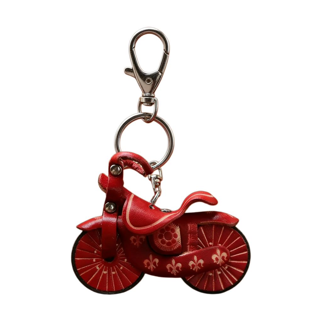 Handmade Leather Mini Motorcycle Keychain