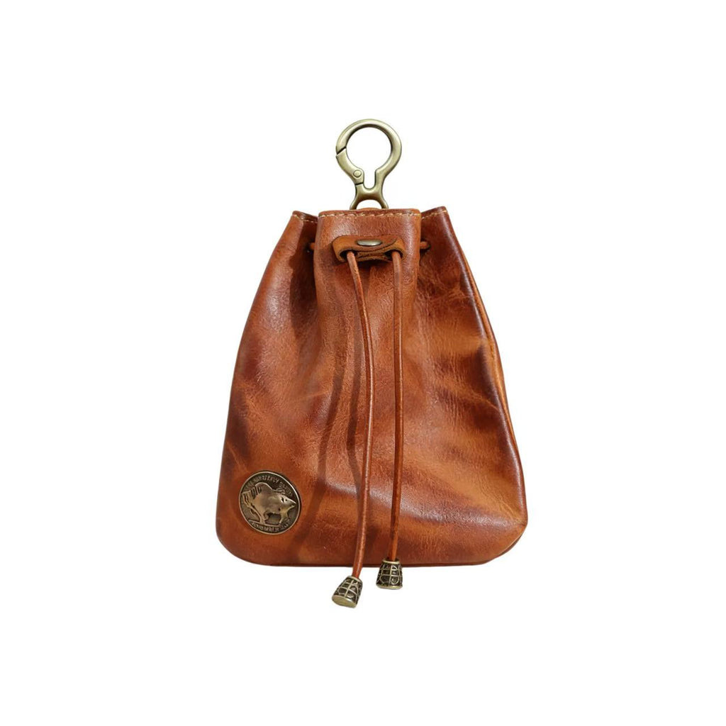 Handmade Leather Drawstring Pouch