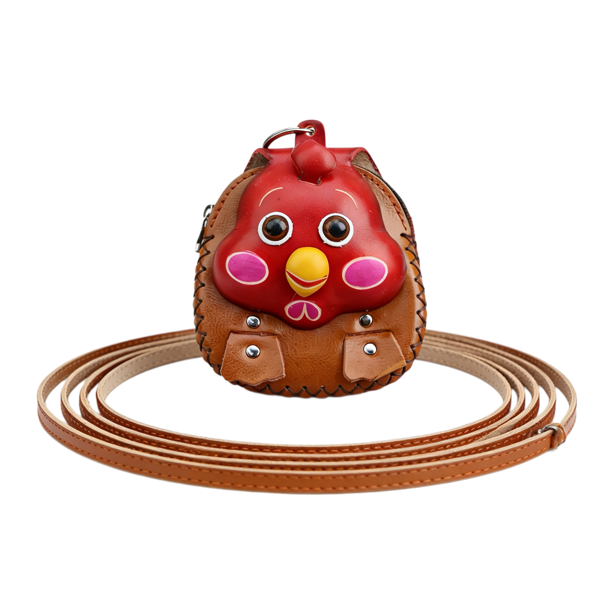 Handmade Chicken Shape Leather Mini Crossbody Bag
