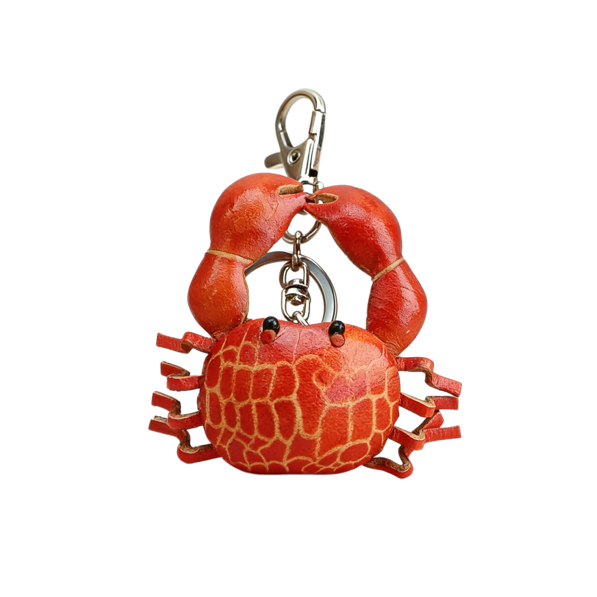 Crab Shape Leather Keychain
