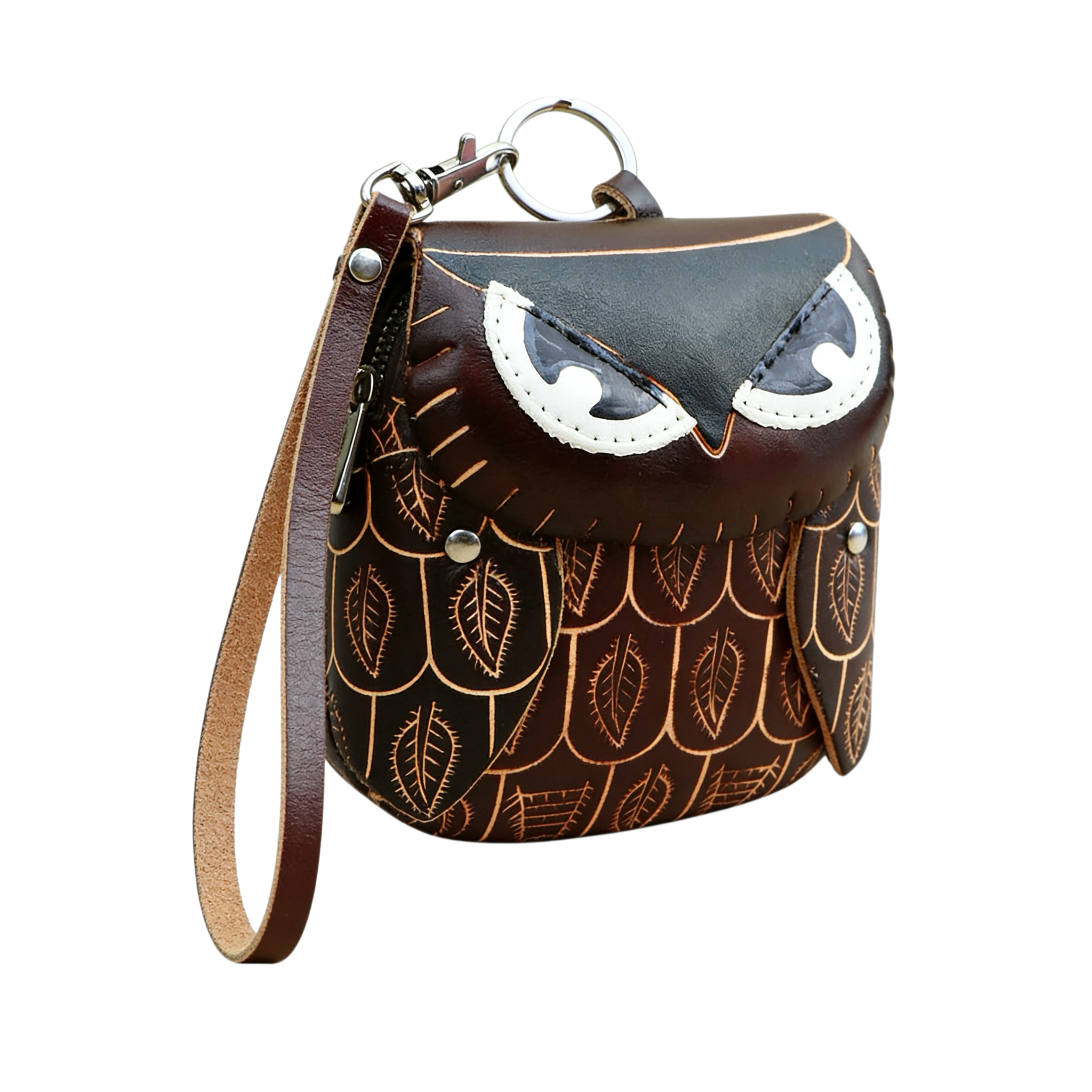 Owl Shape Leather Coin Purse Keychain