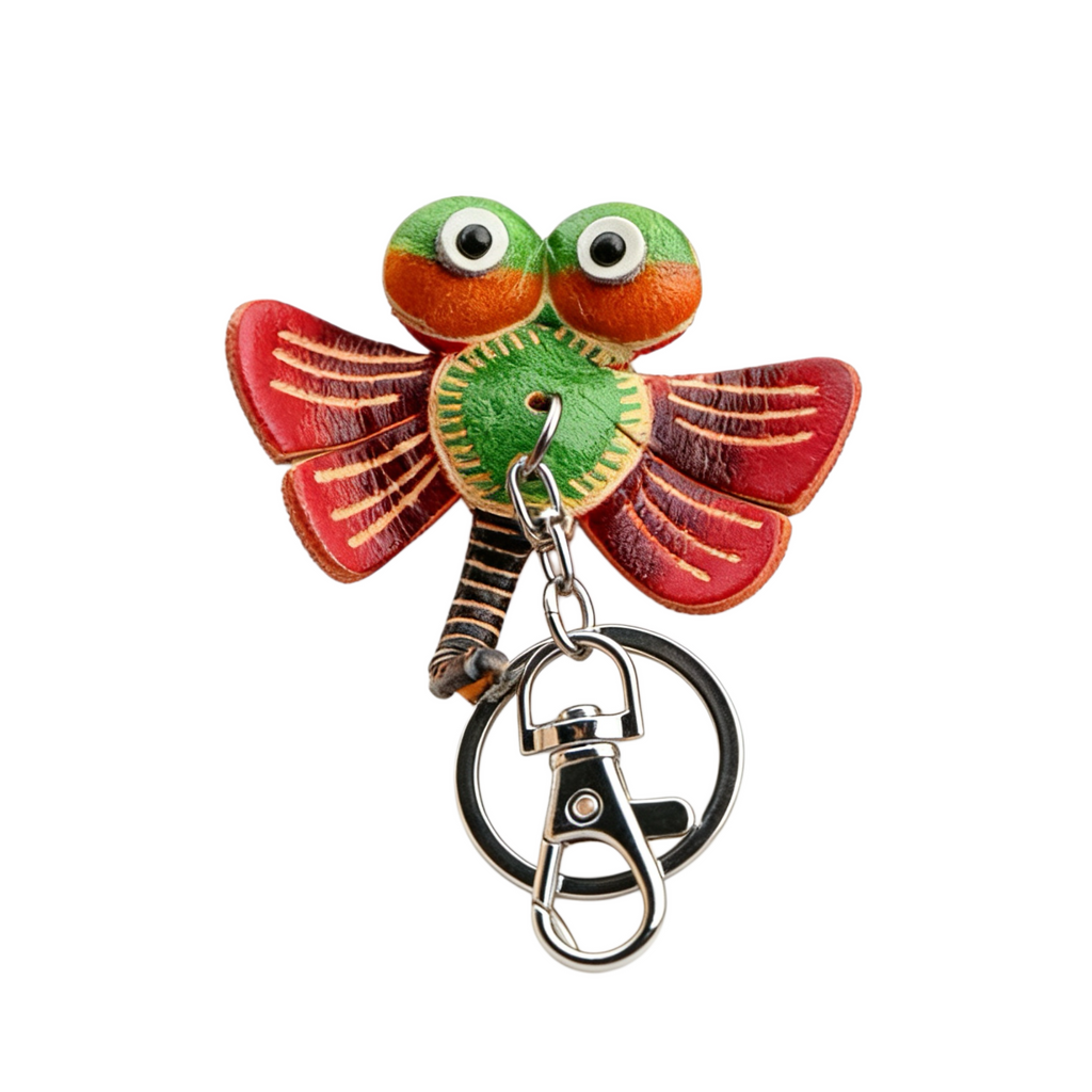 Handmade Dragonfly Shape Leather Keychain