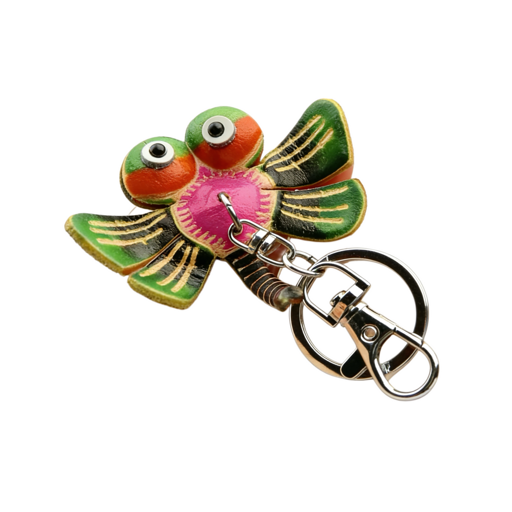 Handmade Dragonfly Shape Leather Keychain